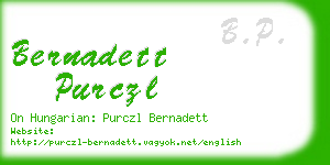 bernadett purczl business card